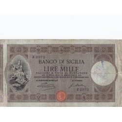 Banco di Sicilia 1000 Lire 27 dicembre 1909